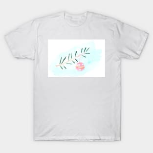 Christmas tree, branch, toy, winter, holiday, holidays, watercolor, gift, happy, joy, illustration T-Shirt